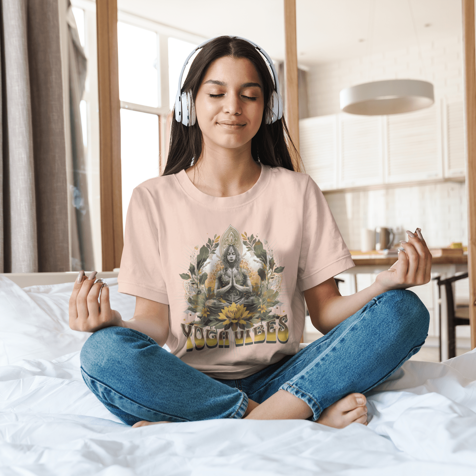 Unisex - Bio - Baumwoll - T-Shirt Achtsamkeit & Meditation - YogaStylz
