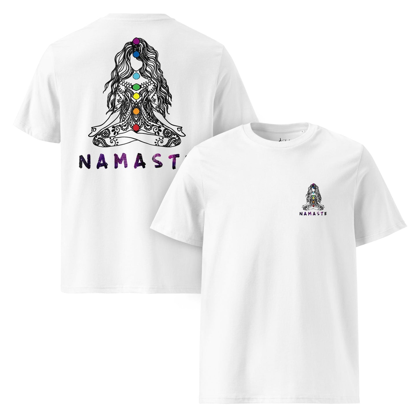 Unisex - Bio - Baumwoll - T-Shirt Chakra Namaste Boho Yoga - YogaStylz