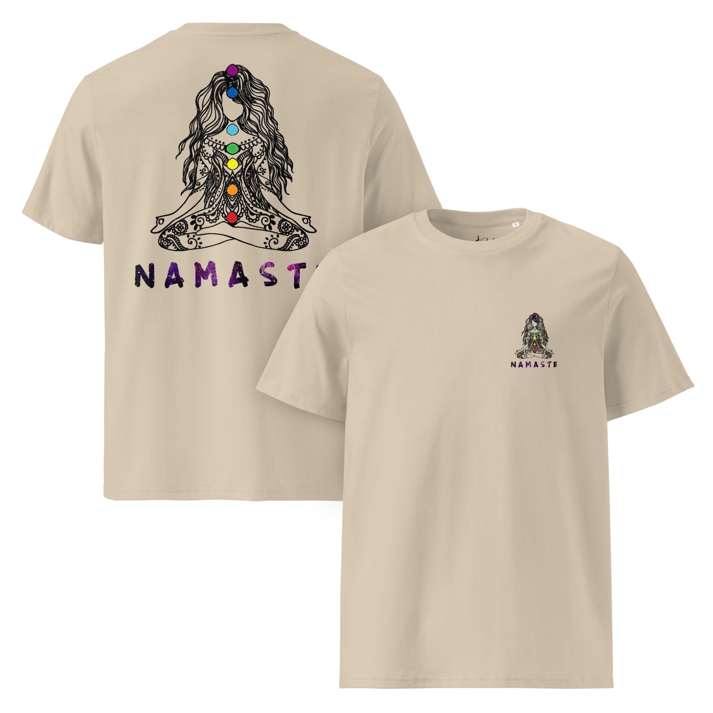 Unisex - Bio - Baumwoll - T-Shirt Chakra Namaste Boho Yoga - YogaStylz
