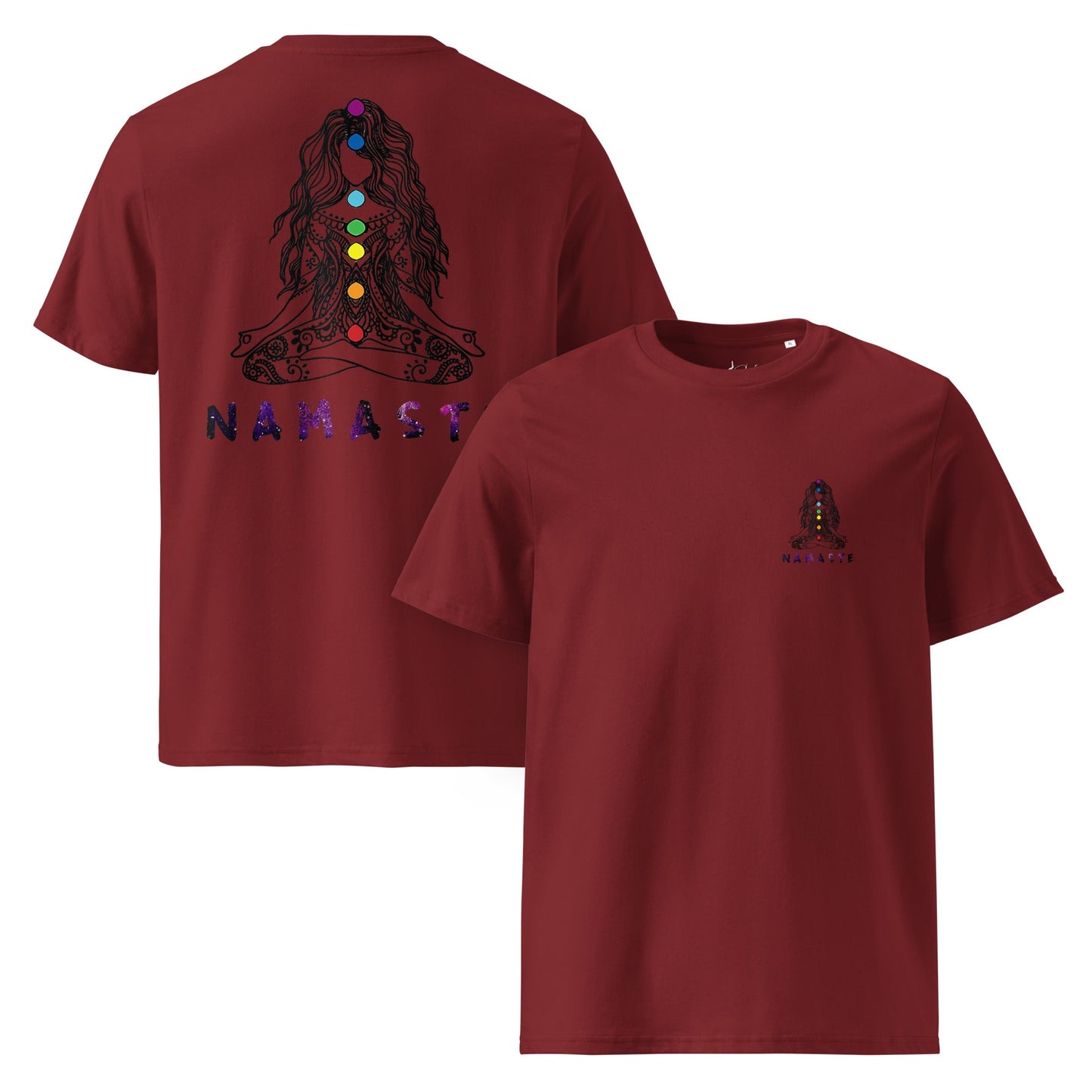 Unisex - Bio - Baumwoll - T-Shirt Chakra Namaste Boho Yoga - YogaStylz