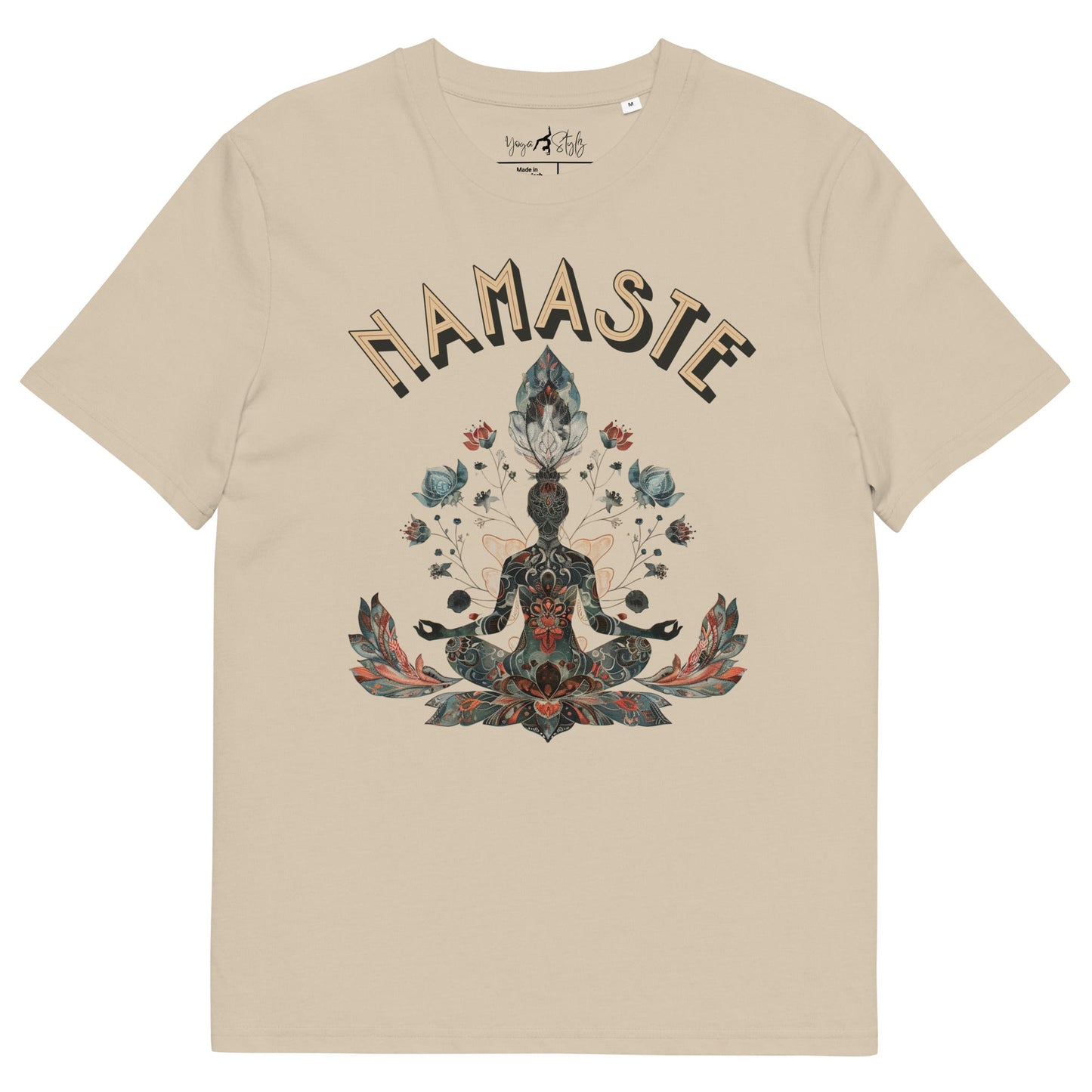 Unisex - Bio - Baumwoll - T-Shirt mit meditierender Frau - YogaStylz