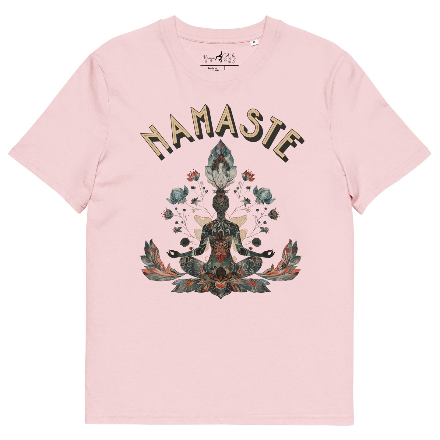 Unisex - Bio - Baumwoll - T-Shirt mit meditierender Frau - YogaStylz