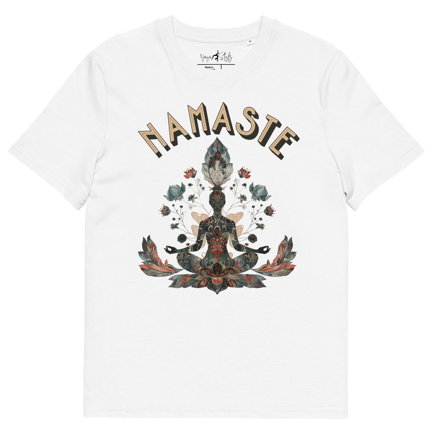 Unisex - Bio - Baumwoll - T-Shirt mit meditierender Frau - YogaStylz