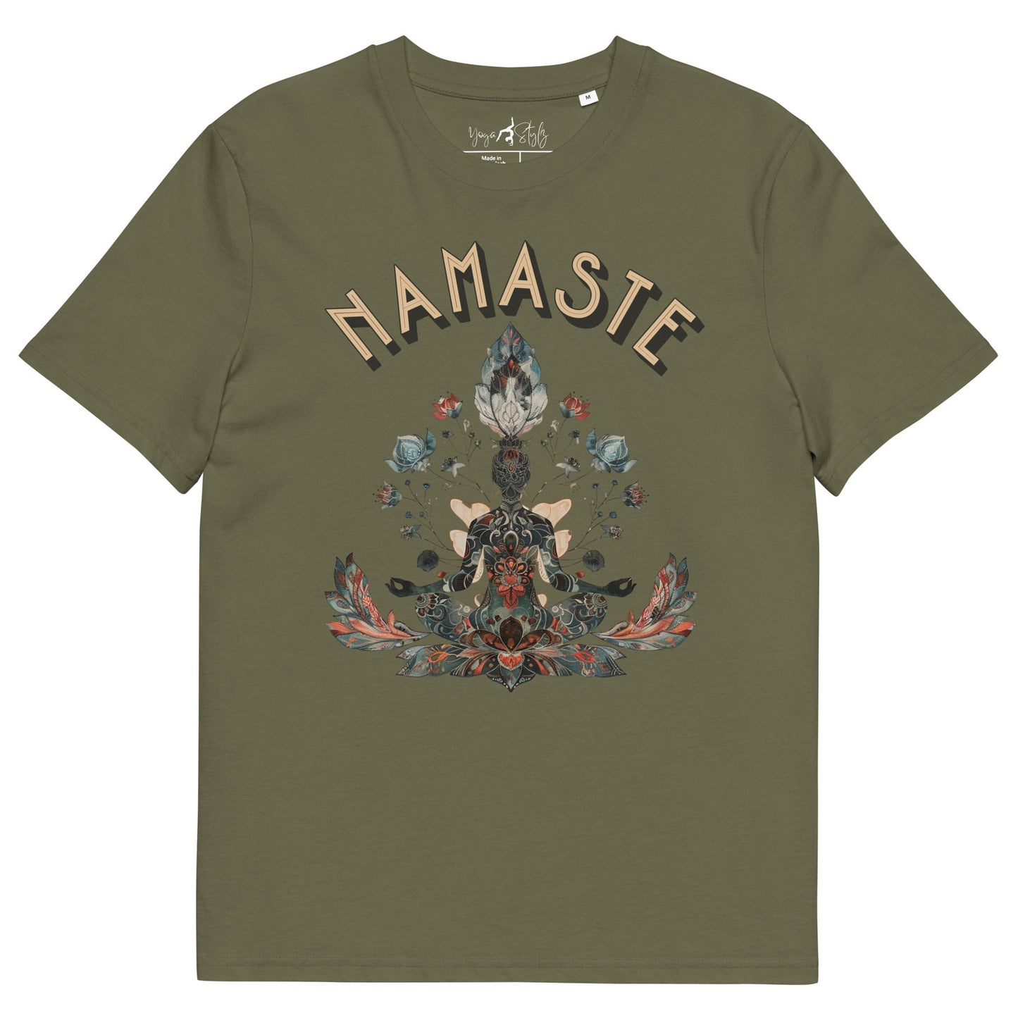 Unisex - Bio - Baumwoll - T-Shirt mit meditierender Frau - YogaStylz