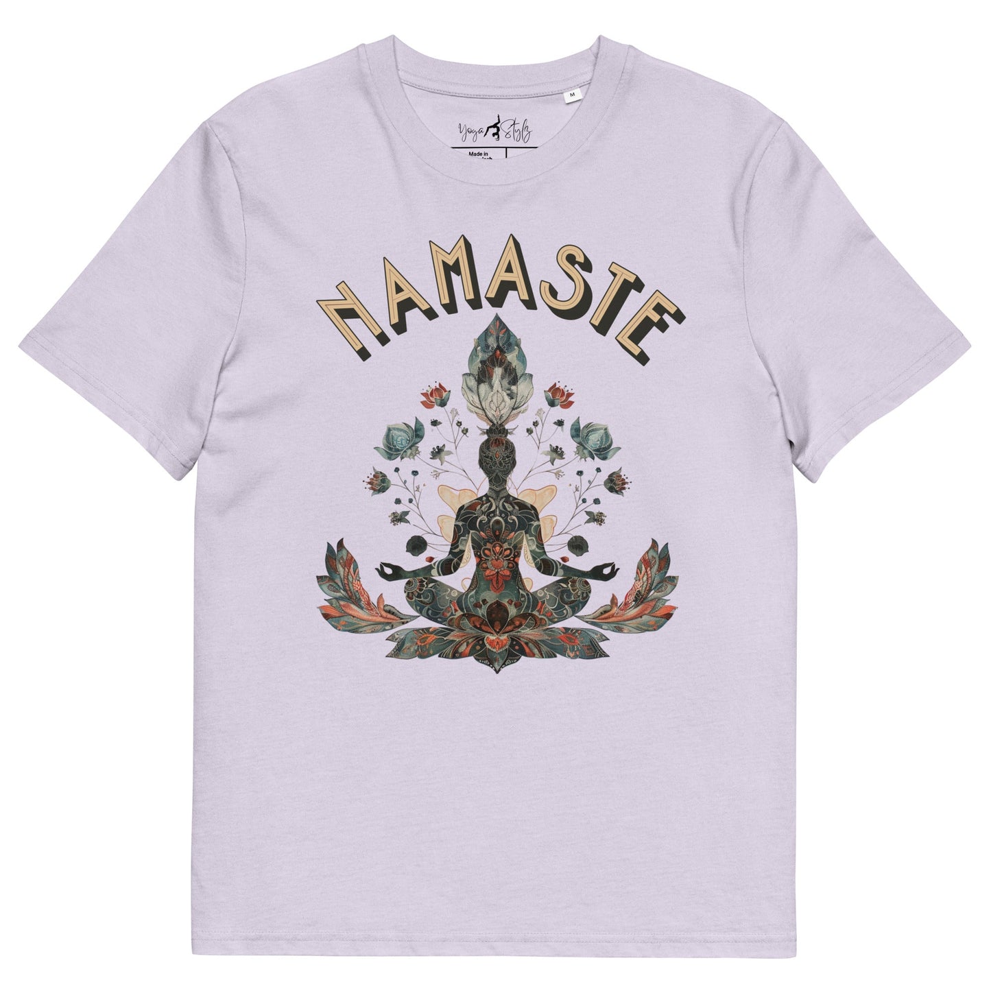 Unisex - Bio - Baumwoll - T-Shirt mit meditierender Frau - YogaStylz