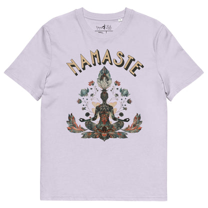 Unisex - Bio - Baumwoll - T-Shirt mit meditierender Frau - YogaStylz