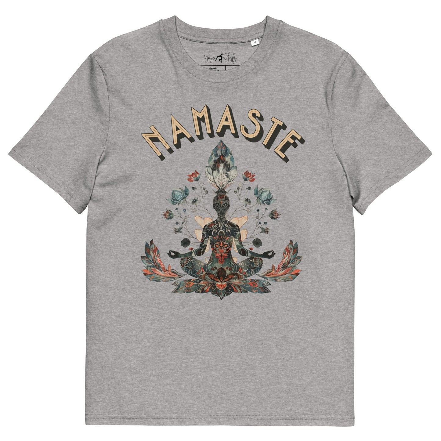 Unisex - Bio - Baumwoll - T-Shirt mit meditierender Frau - YogaStylz