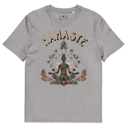 Unisex - Bio - Baumwoll - T-Shirt mit meditierender Frau - YogaStylz