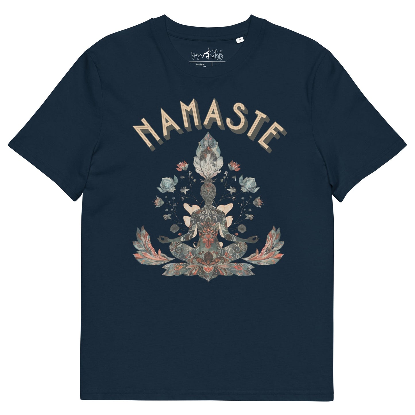 Unisex - Bio - Baumwoll - T-Shirt mit meditierender Frau - YogaStylz