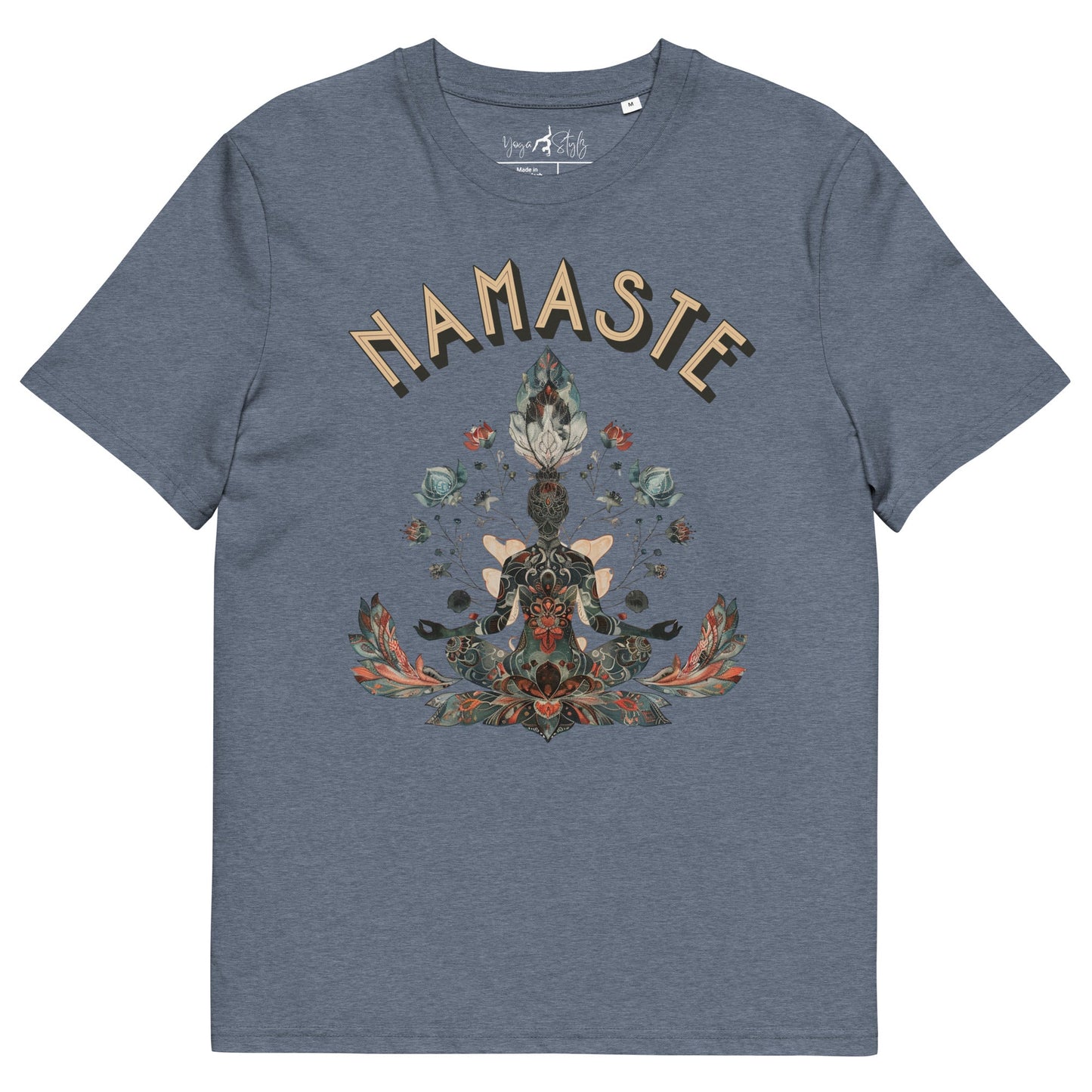 Unisex - Bio - Baumwoll - T-Shirt mit meditierender Frau - YogaStylz