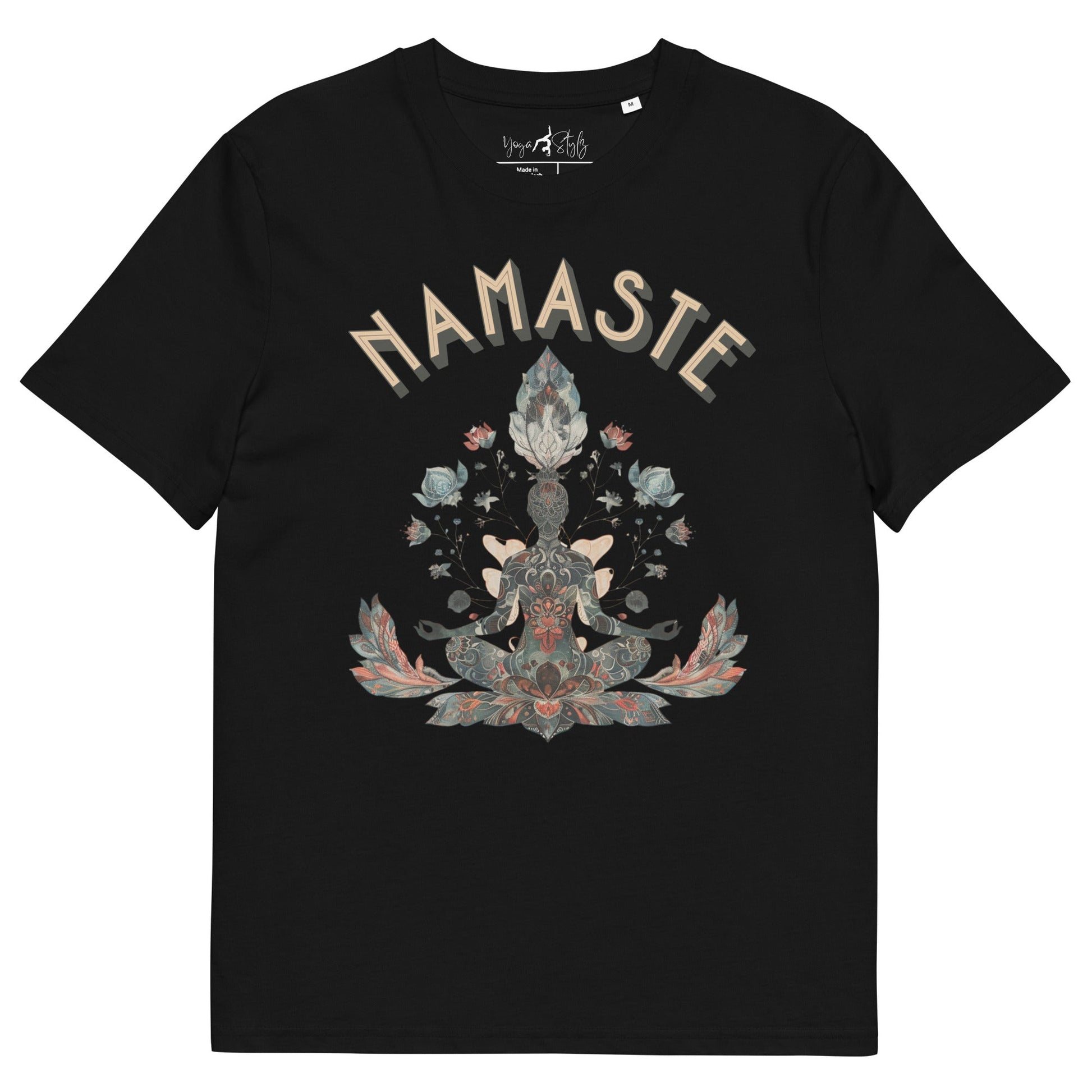 Unisex - Bio - Baumwoll - T-Shirt mit meditierender Frau - YogaStylz