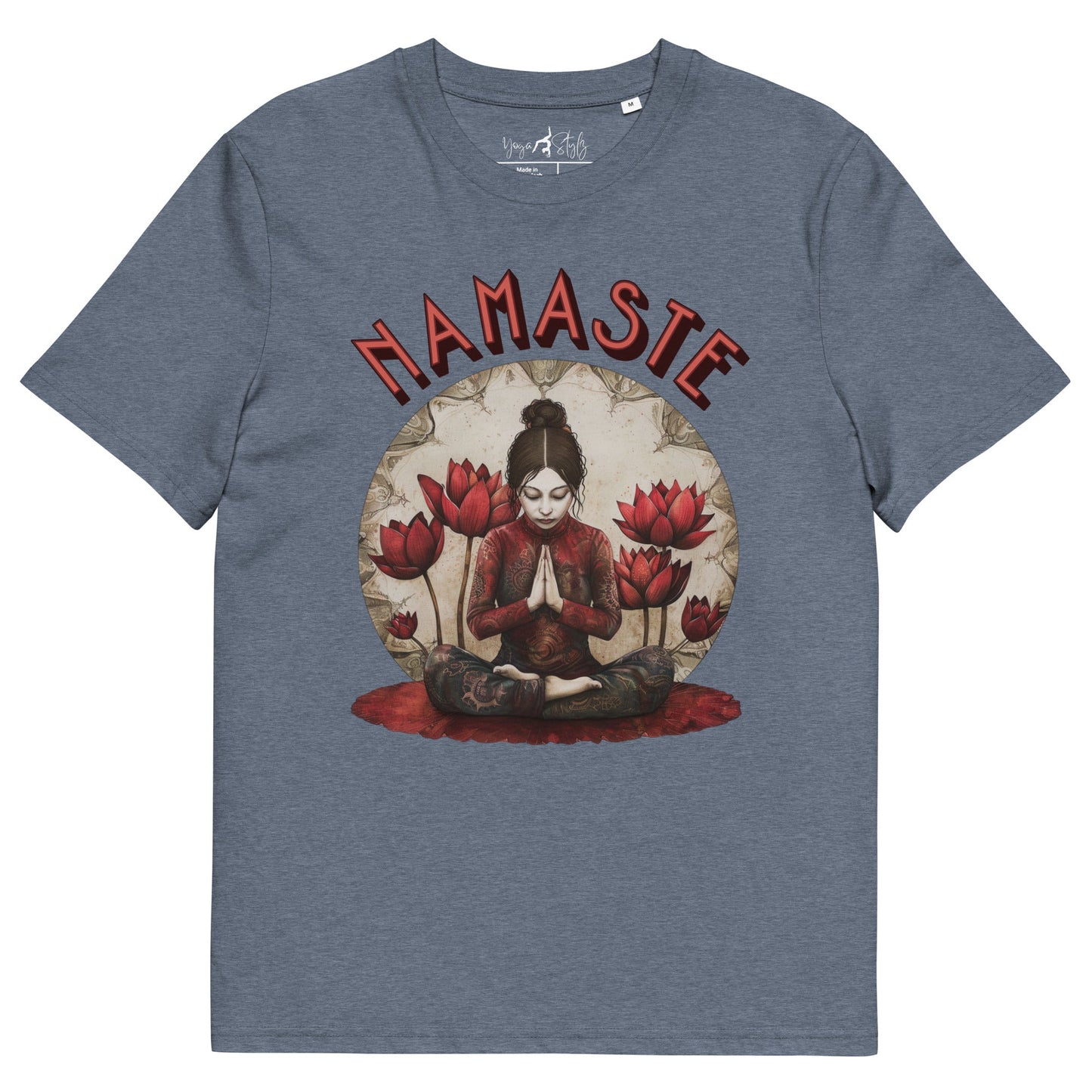 Unisex - Bio - Baumwoll - T-Shirt Spirituelle Ruhe trifft florale Kraft - YogaStylz