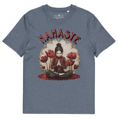 Unisex - Bio - Baumwoll - T-Shirt Spirituelle Ruhe trifft florale Kraft - YogaStylz