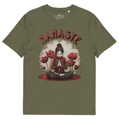 Unisex - Bio - Baumwoll - T-Shirt Spirituelle Ruhe trifft florale Kraft - YogaStylz