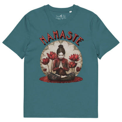 Unisex - Bio - Baumwoll - T-Shirt Spirituelle Ruhe trifft florale Kraft - YogaStylz