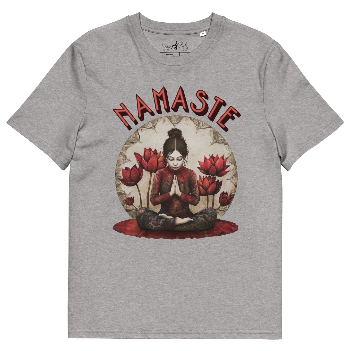 Unisex - Bio - Baumwoll - T-Shirt Spirituelle Ruhe trifft florale Kraft - YogaStylz