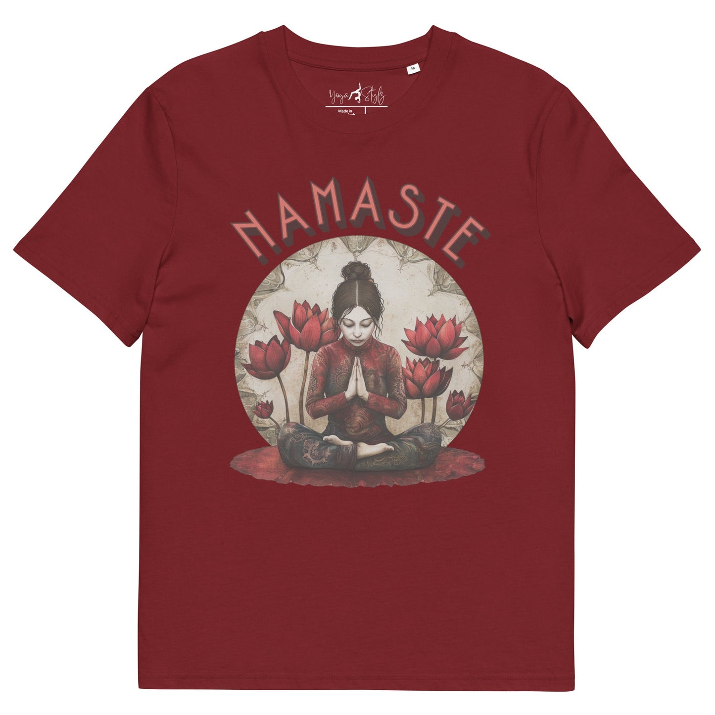Unisex - Bio - Baumwoll - T-Shirt Spirituelle Ruhe trifft florale Kraft - YogaStylz