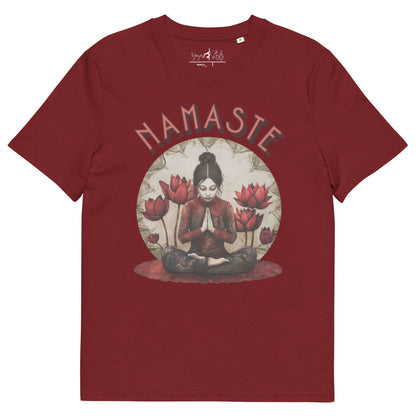 Unisex - Bio - Baumwoll - T-Shirt Spirituelle Ruhe trifft florale Kraft - YogaStylz