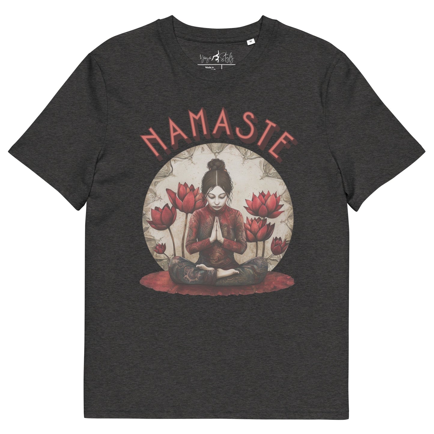 Unisex - Bio - Baumwoll - T-Shirt Spirituelle Ruhe trifft florale Kraft - YogaStylz