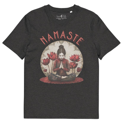 Unisex - Bio - Baumwoll - T-Shirt Spirituelle Ruhe trifft florale Kraft - YogaStylz