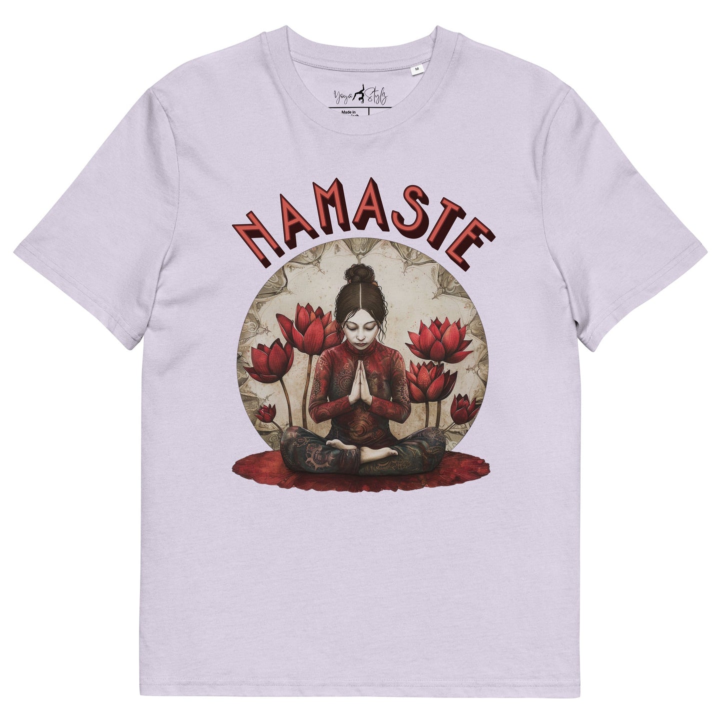 Unisex - Bio - Baumwoll - T-Shirt Spirituelle Ruhe trifft florale Kraft - YogaStylz