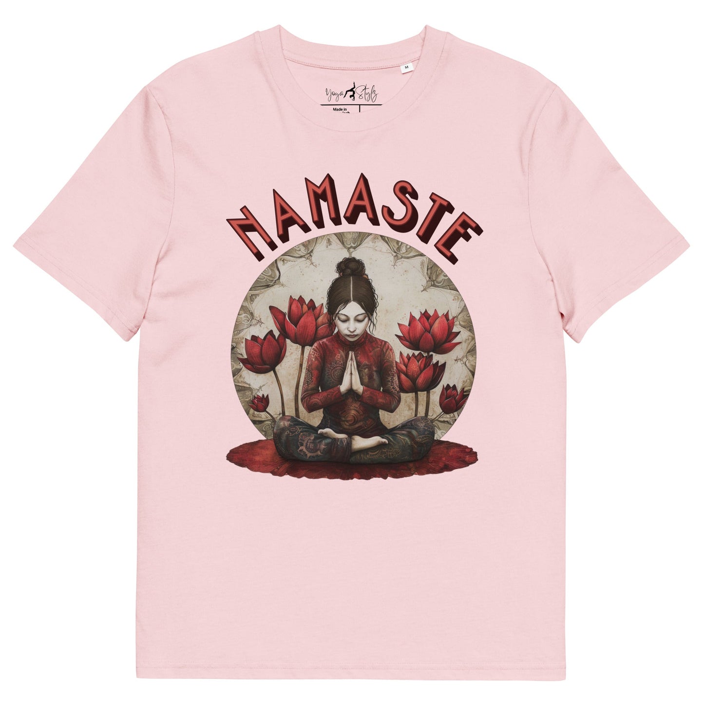 Unisex - Bio - Baumwoll - T-Shirt Spirituelle Ruhe trifft florale Kraft - YogaStylz
