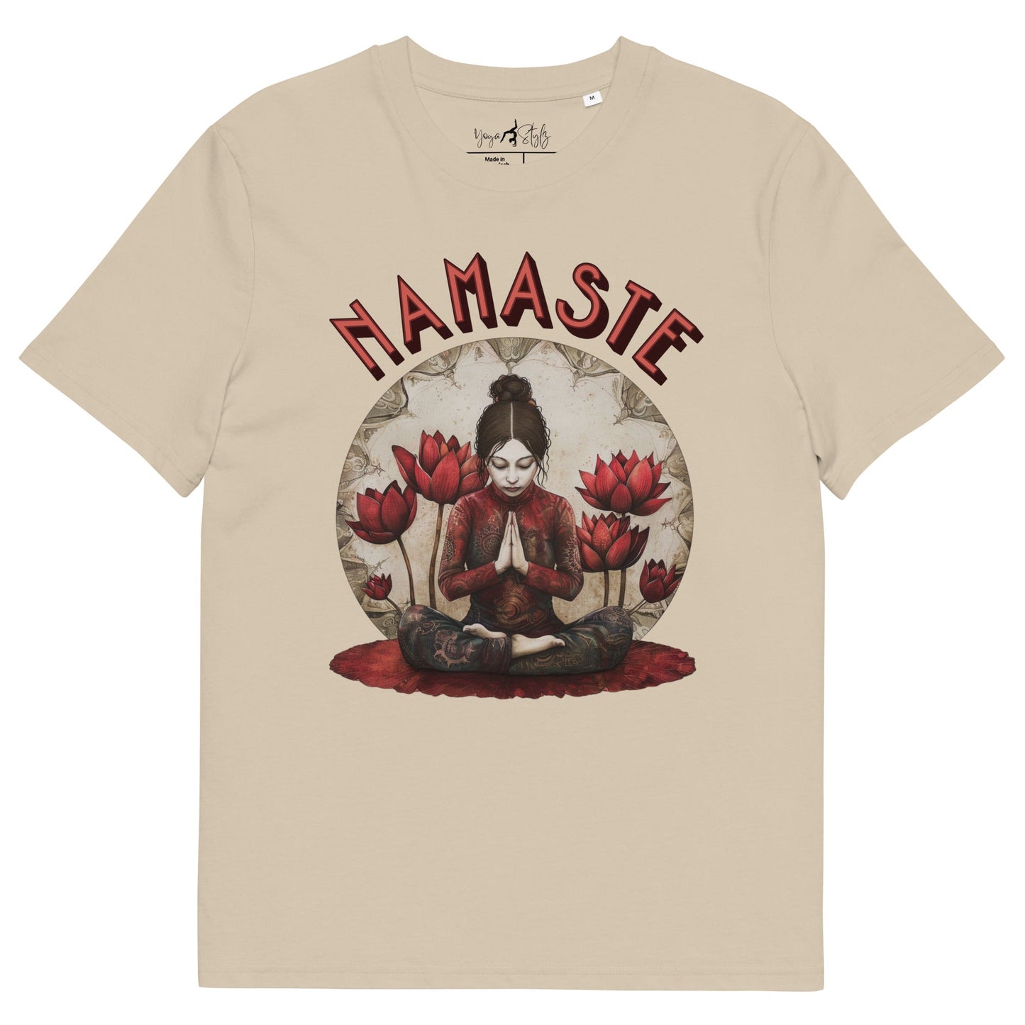 Unisex - Bio - Baumwoll - T-Shirt Spirituelle Ruhe trifft florale Kraft - YogaStylz