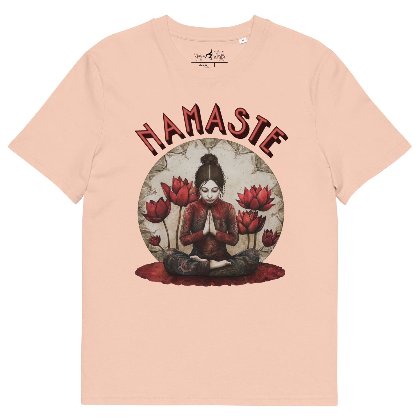Unisex - Bio - Baumwoll - T-Shirt Spirituelle Ruhe trifft florale Kraft - YogaStylz