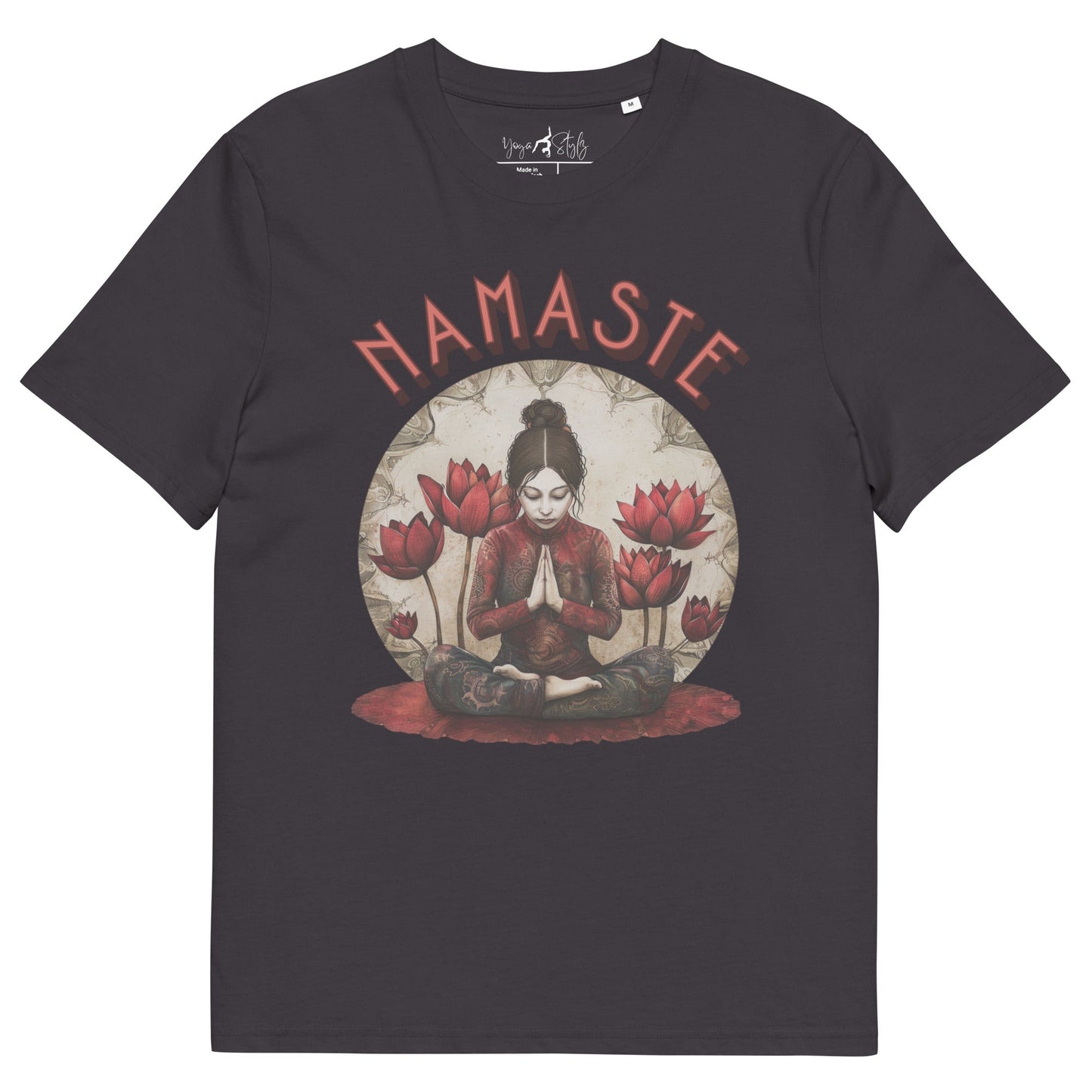 Unisex - Bio - Baumwoll - T-Shirt Spirituelle Ruhe trifft florale Kraft - YogaStylz