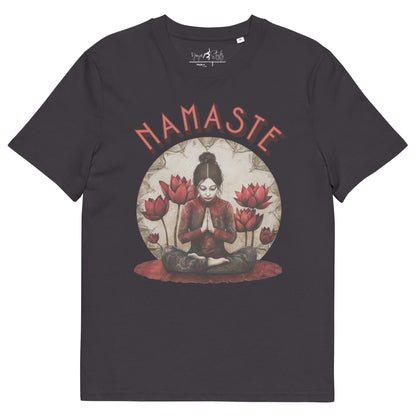 Unisex - Bio - Baumwoll - T-Shirt Spirituelle Ruhe trifft florale Kraft - YogaStylz