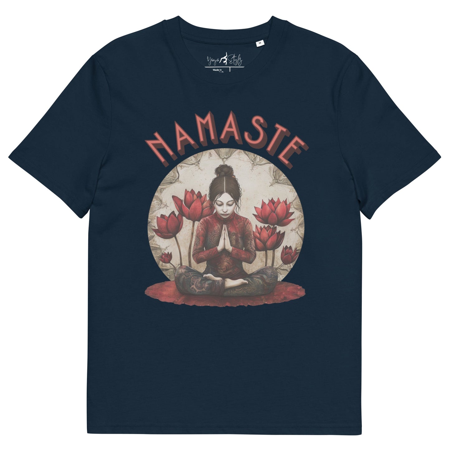 Unisex - Bio - Baumwoll - T-Shirt Spirituelle Ruhe trifft florale Kraft - YogaStylz