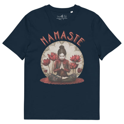 Unisex - Bio - Baumwoll - T-Shirt Spirituelle Ruhe trifft florale Kraft - YogaStylz