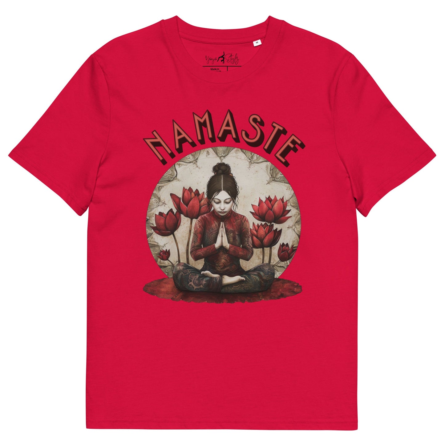 Unisex - Bio - Baumwoll - T-Shirt Spirituelle Ruhe trifft florale Kraft - YogaStylz