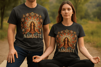 Unisex - Bio - Baumwoll - T-Shirt Yoga Shirt mit spirituellem Mandala - Design - YogaStylz