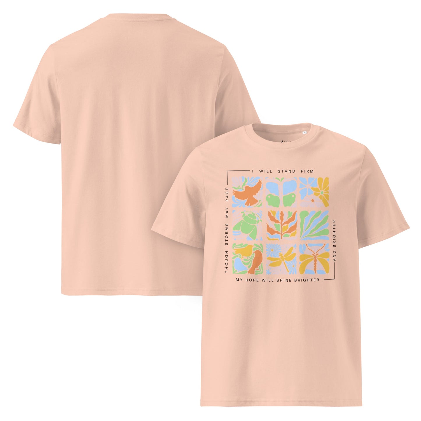 Unisex Bio T-Shirt „Nature Tiles“ – Retro Floral & Animal Art Design - YogaStylz