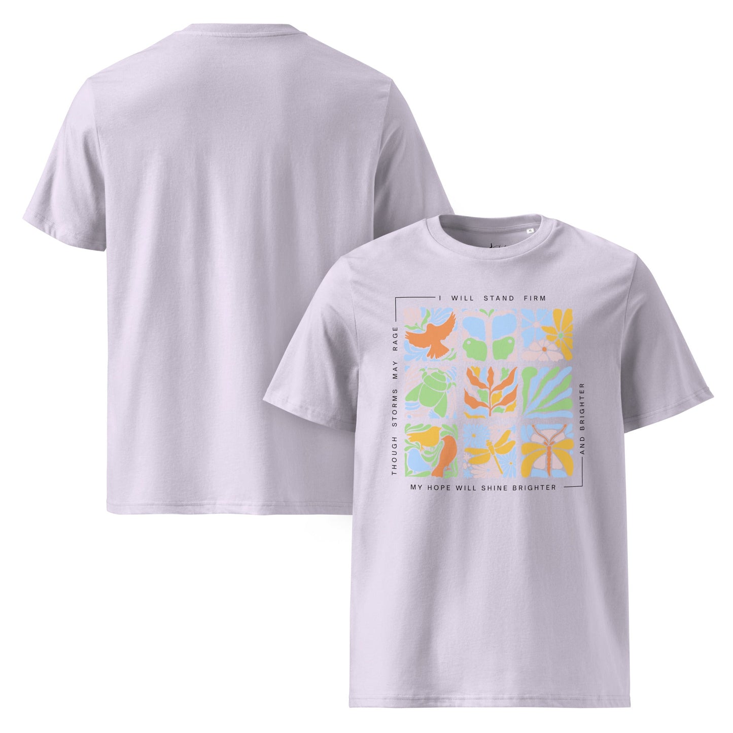 Unisex Bio T-Shirt „Nature Tiles“ – Retro Floral & Animal Art Design - YogaStylz