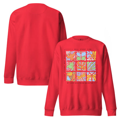 Unisex Premium Sweatshirt „Nature Tiles“ – Retro Floral & Animal Art - YogaStylz
