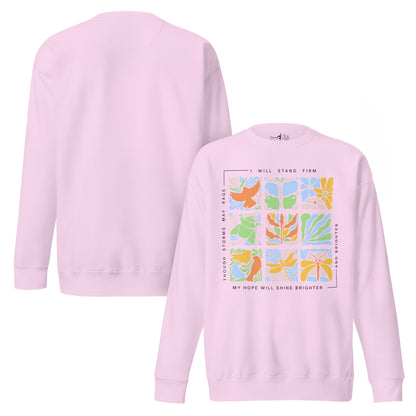 Unisex Premium Sweatshirt „Nature Tiles“ – Retro Floral & Animal Art - YogaStylz