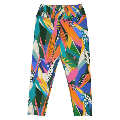 Yoga - Capri - Leggings Abstraktes Blumenmuster - YogaStylz