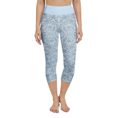 Yoga - Capri - Leggings Hellblau Abstrakt - YogaStylz
