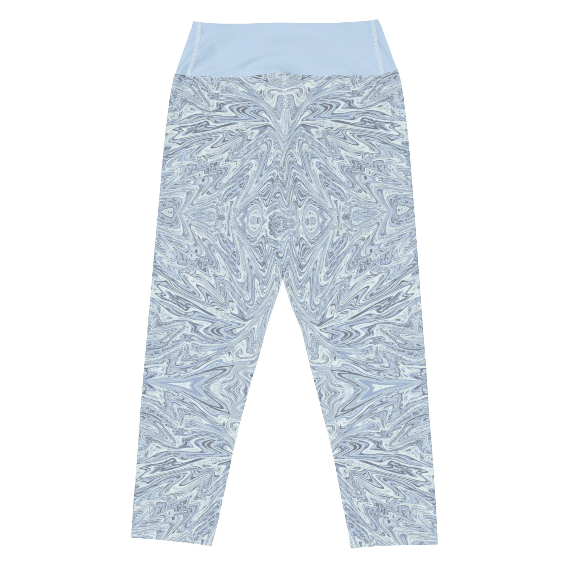 Yoga - Capri - Leggings Hellblau Abstrakt - YogaStylz