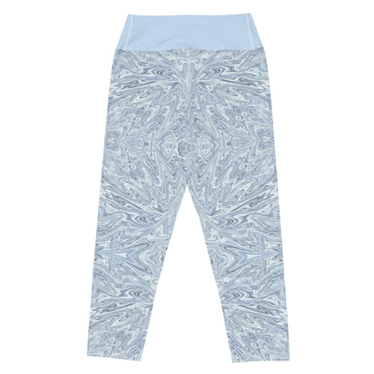 Yoga - Capri - Leggings Hellblau Abstrakt - YogaStylz