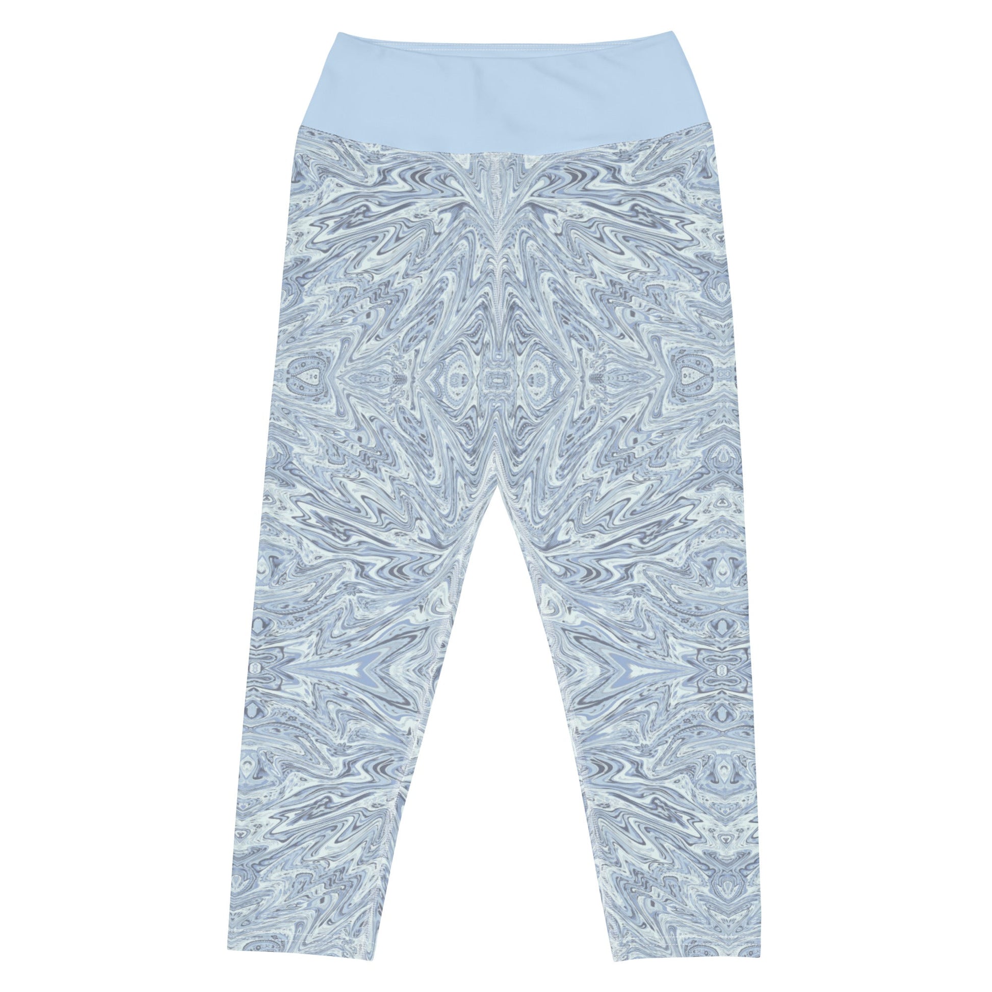 Yoga - Capri - Leggings Hellblau Abstrakt - YogaStylz