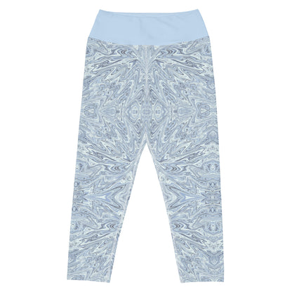 Yoga - Capri - Leggings Hellblau Abstrakt - YogaStylz