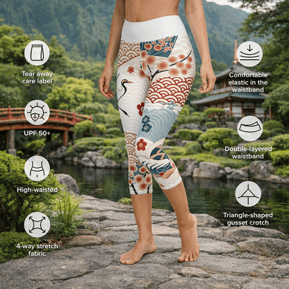 Yoga - Capri - Leggings mit abstraktem Muster - YogaStylz