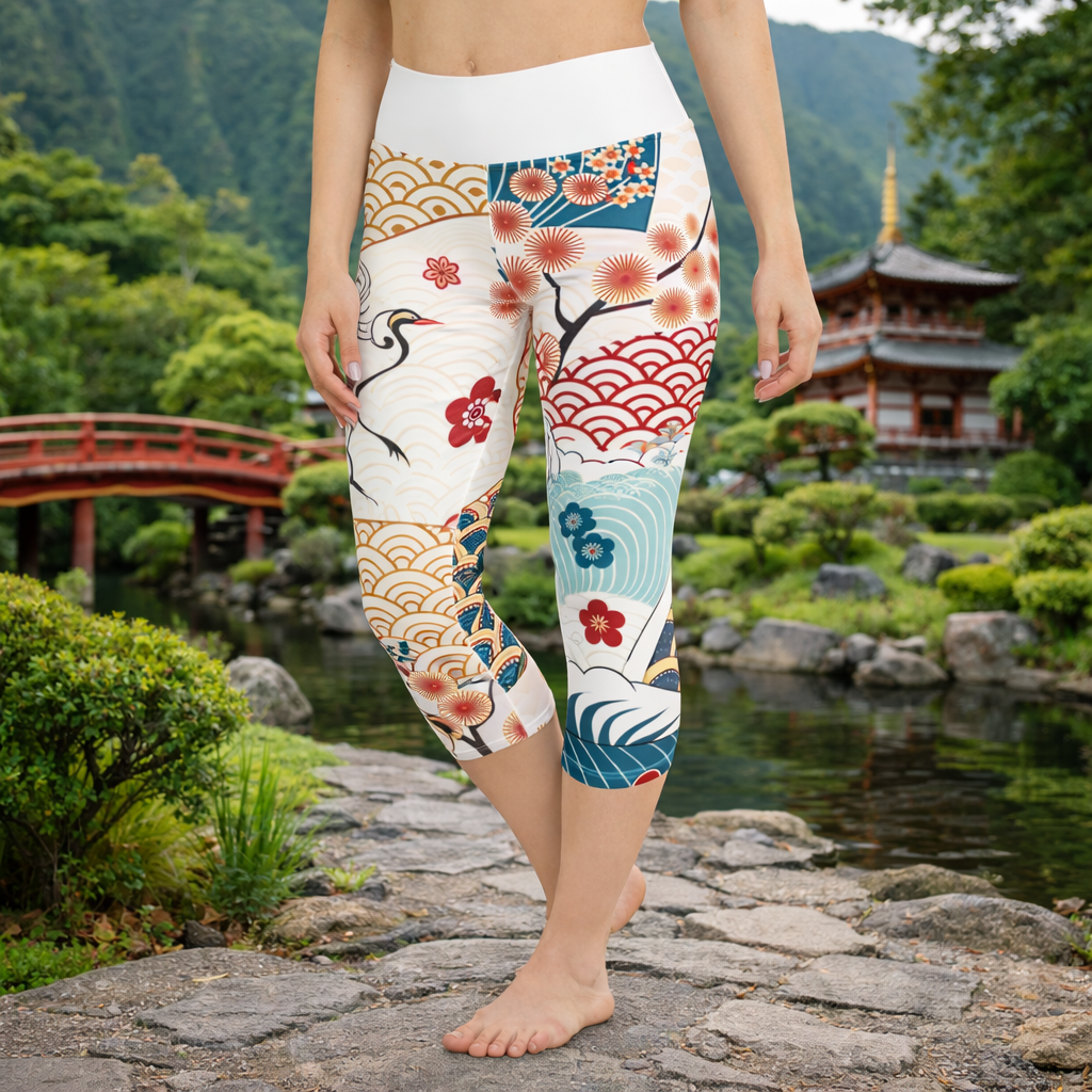 Yoga - Capri - Leggings mit abstraktem Muster - YogaStylz