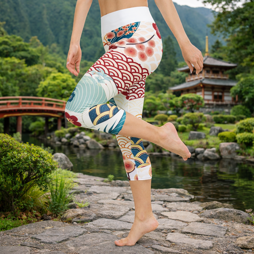 Yoga - Capri - Leggings mit abstraktem Muster - YogaStylz