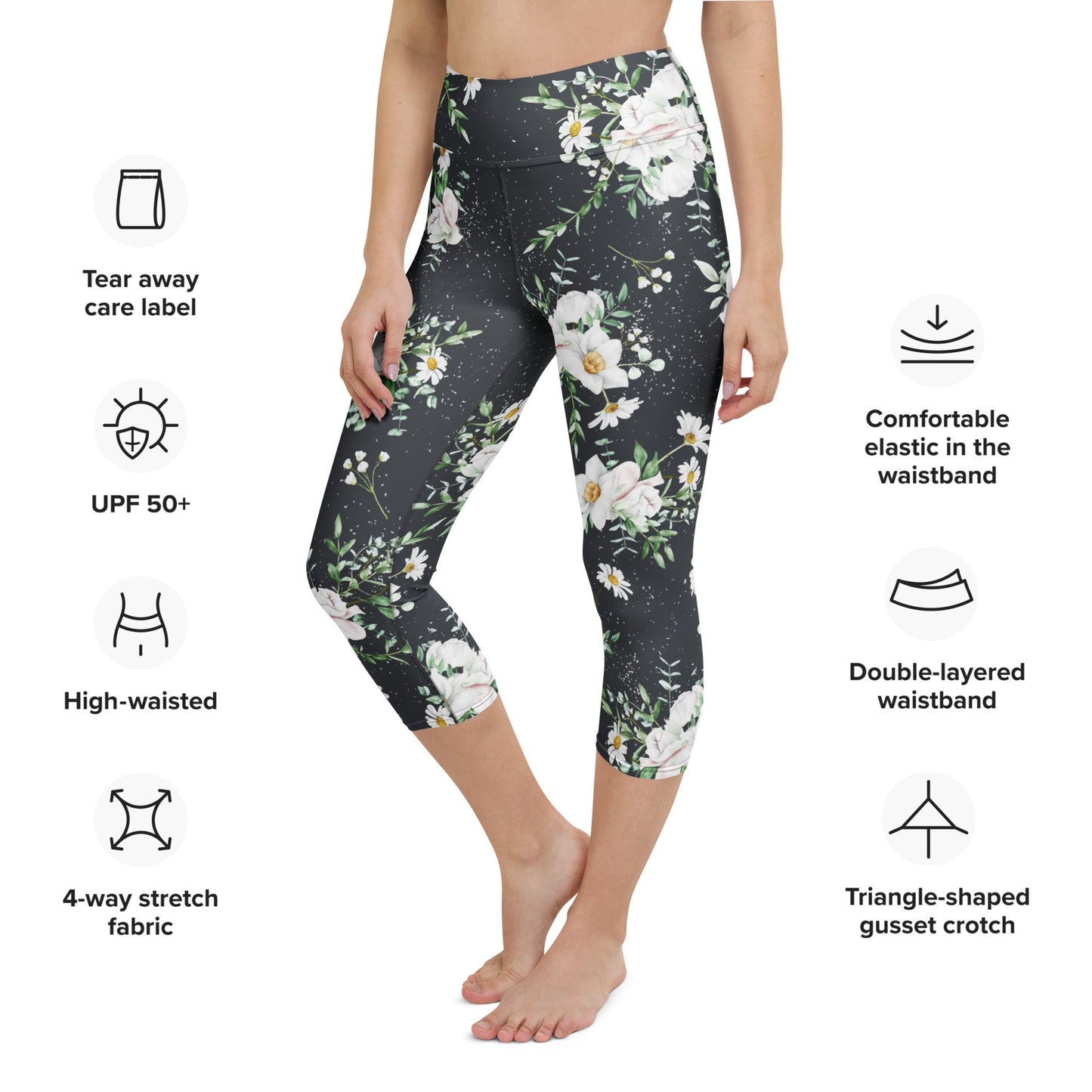 Yoga - Capri - Leggings mit Floralem Muster - YogaStylz