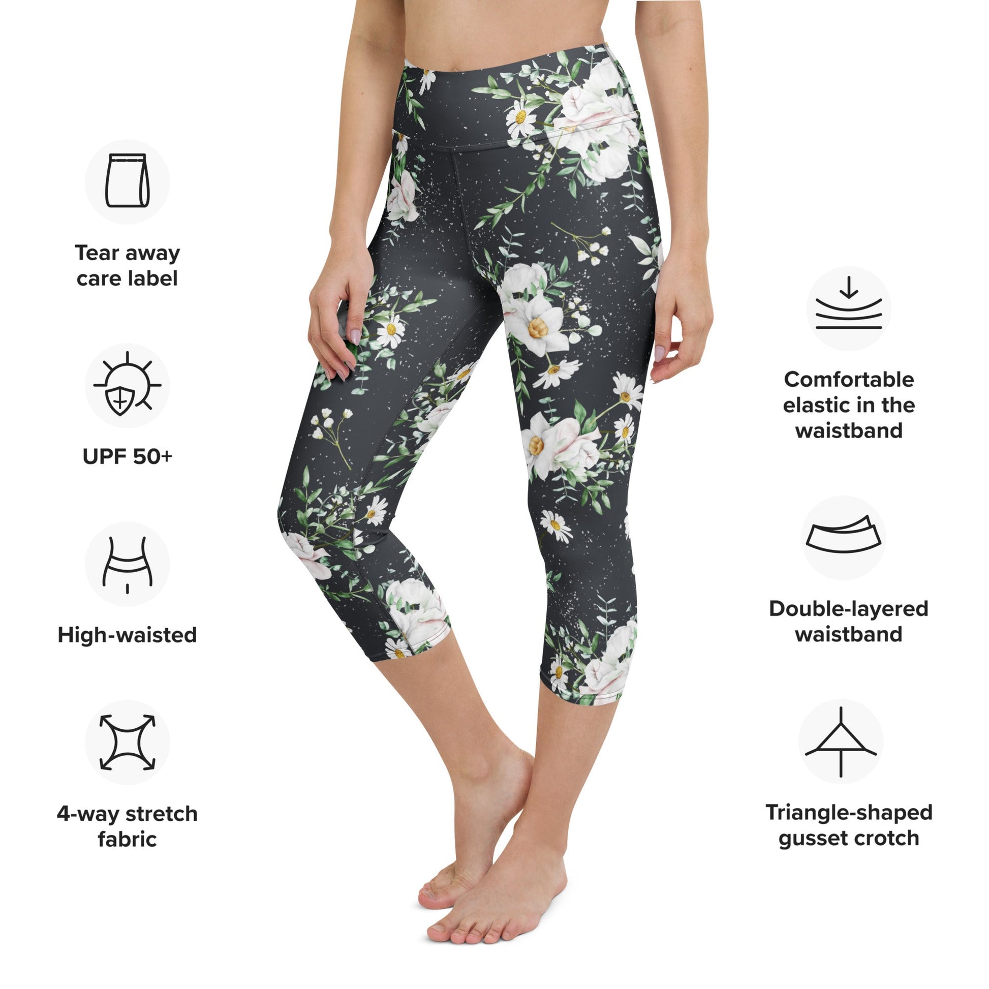 Yoga - Capri - Leggings mit Floralem Muster - YogaStylz