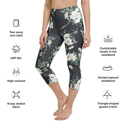 Yoga - Capri - Leggings mit Floralem Muster - YogaStylz